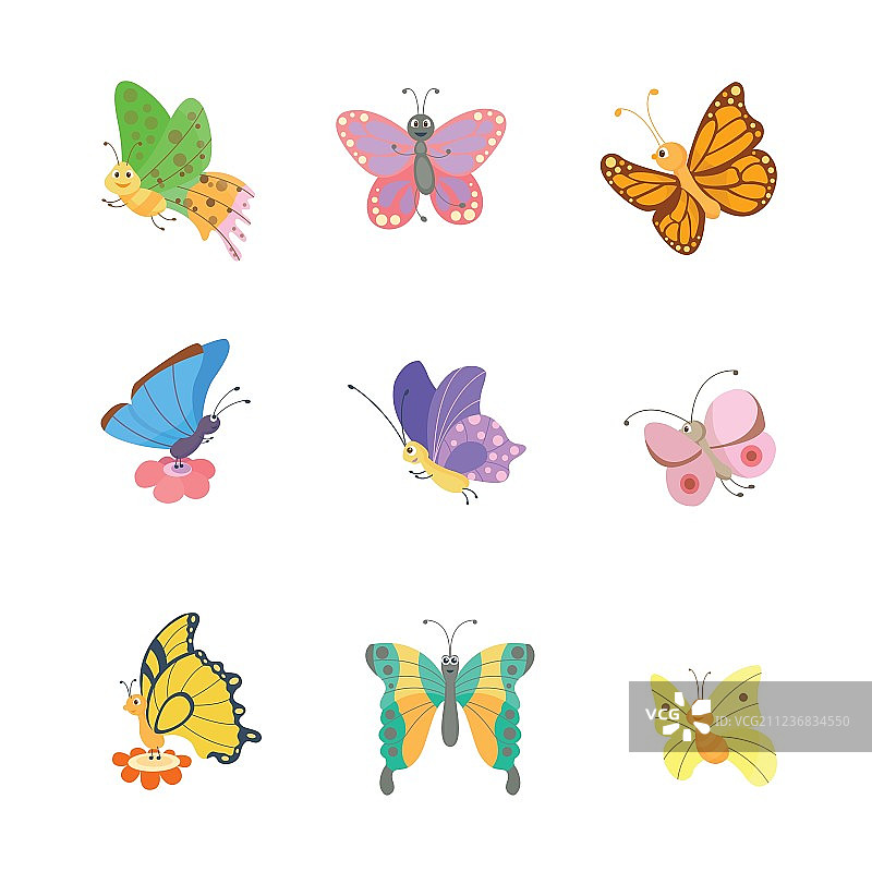 彩色蝴蝶图片素材