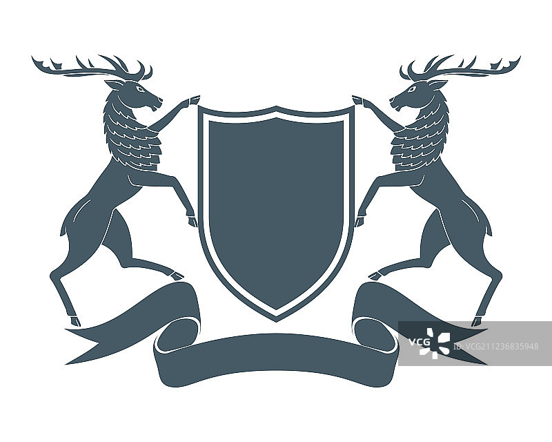 鹿的盾徽图片素材
