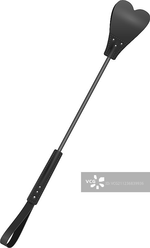 黑色弹性手杖与鞭状尖端心形图片素材
