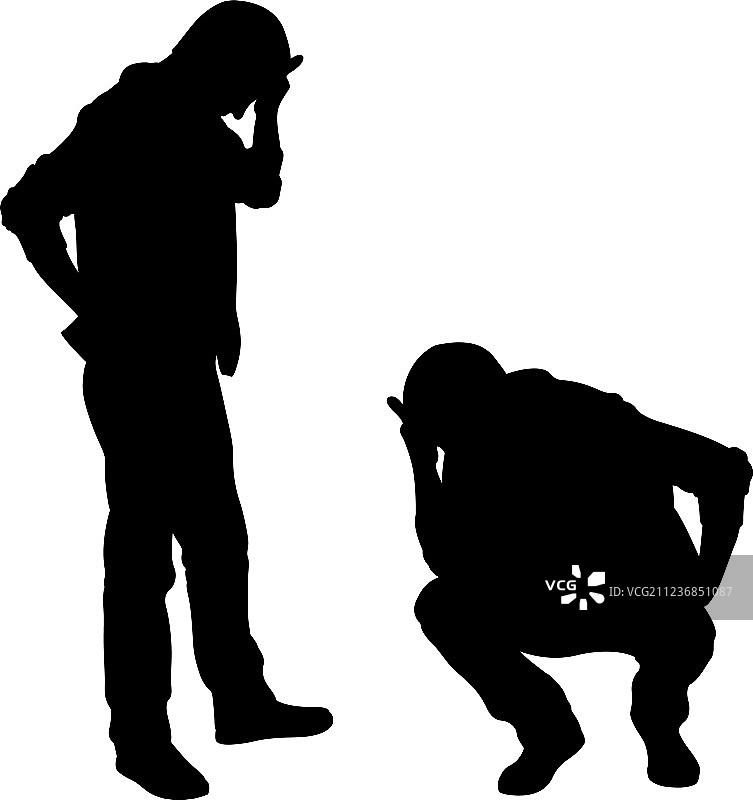 悲伤男人的剪影图片素材