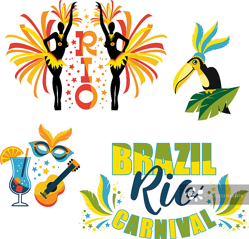 巴西狂欢节标志合集图片素材