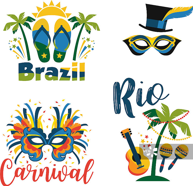 巴西狂欢节标志合集图片素材