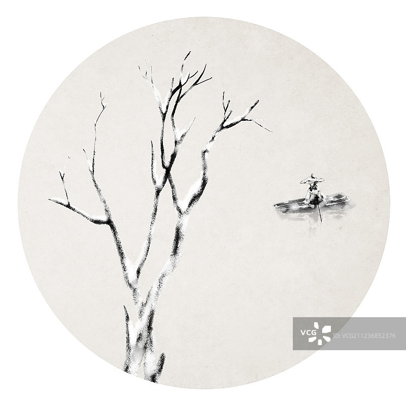 孤舟蓑笠翁独钓寒江雪图片素材