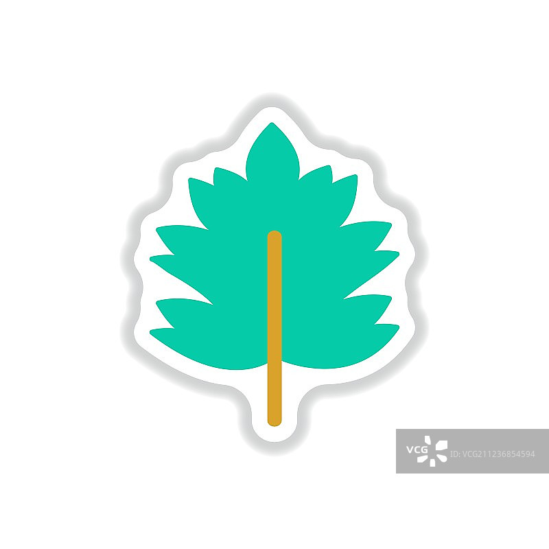 树叶阴影图标设计标签图片素材