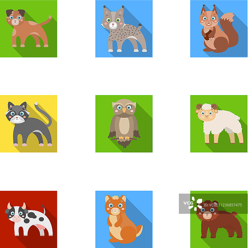 农场动物园生态及其他扁平风格网页图标图片素材