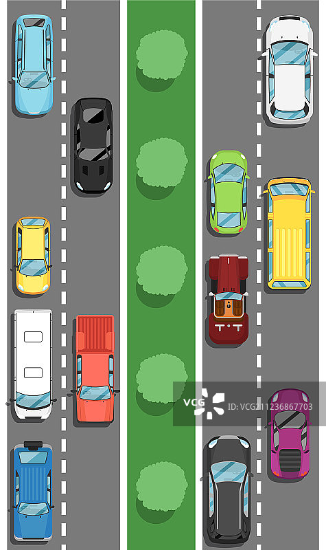 扁平风格的交通高峰期高速公路海报图片素材