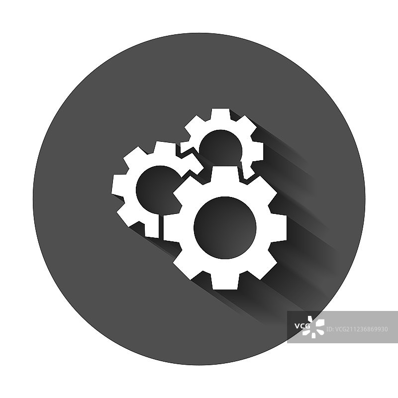 扁平风格齿轮图标与齿条图片素材