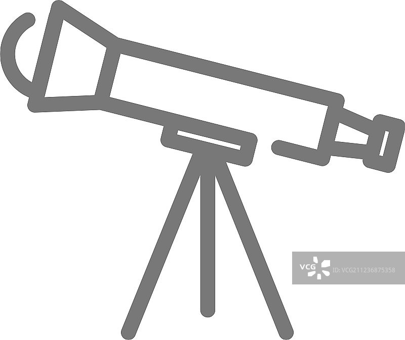 简单的望远镜线条图标符号图片素材