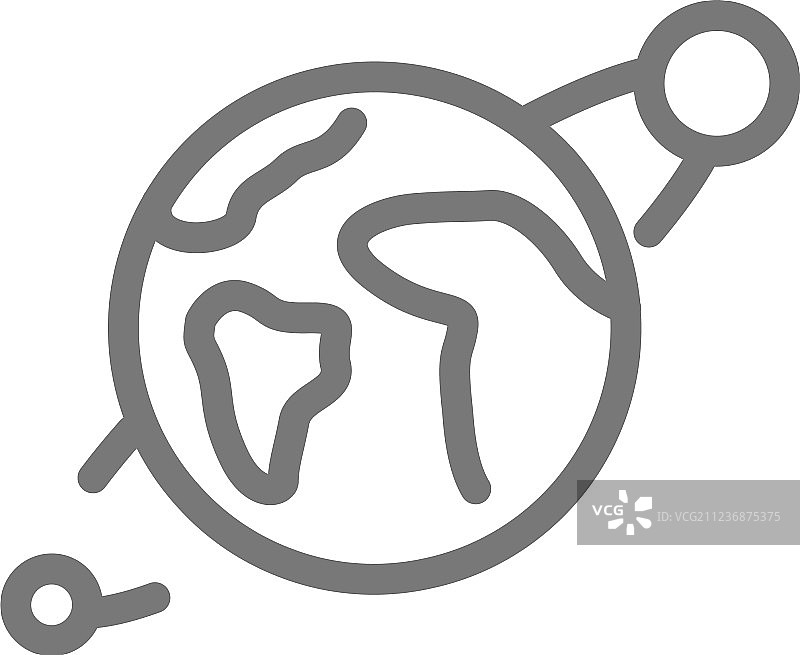 简约星球线条图标符号图片素材