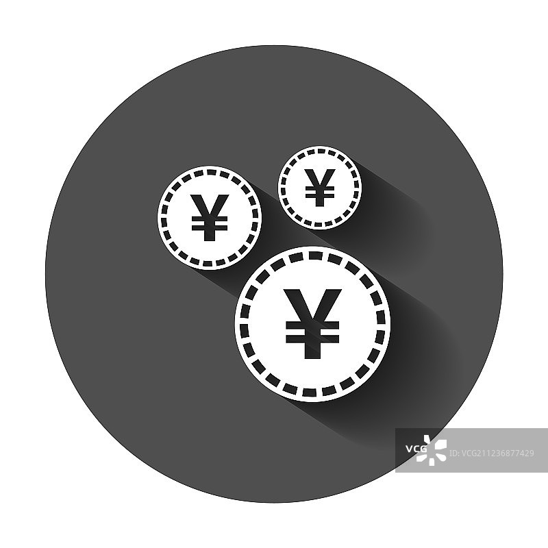 扁平风格的日元货币图标图片素材