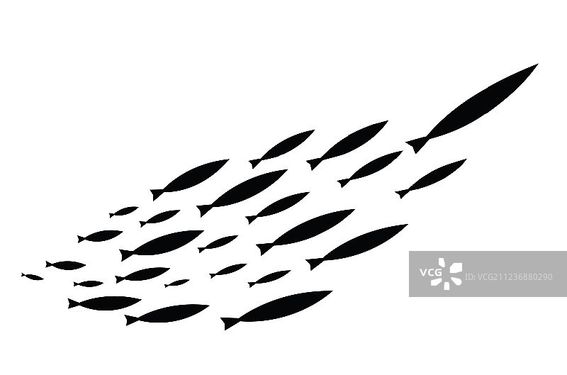 鱼群剪影图片素材