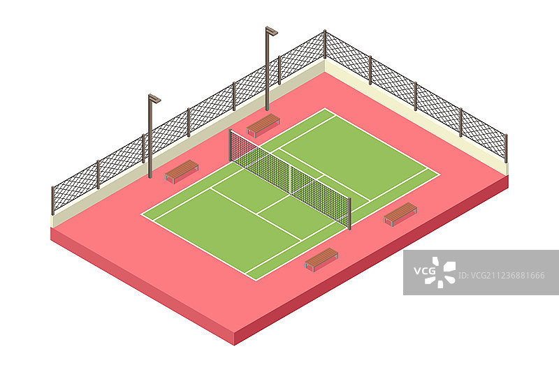 2.5D网球户外球场图片素材