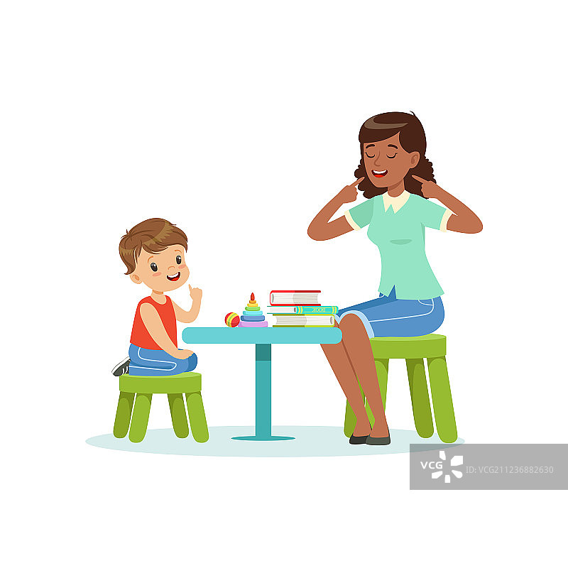 为学龄前儿童提供的专业言语治疗图片素材