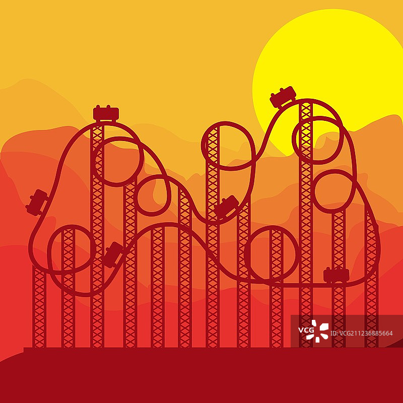 游乐园过山车背景图片素材