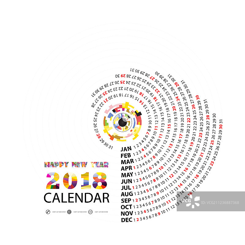 2018年日历模板图片素材