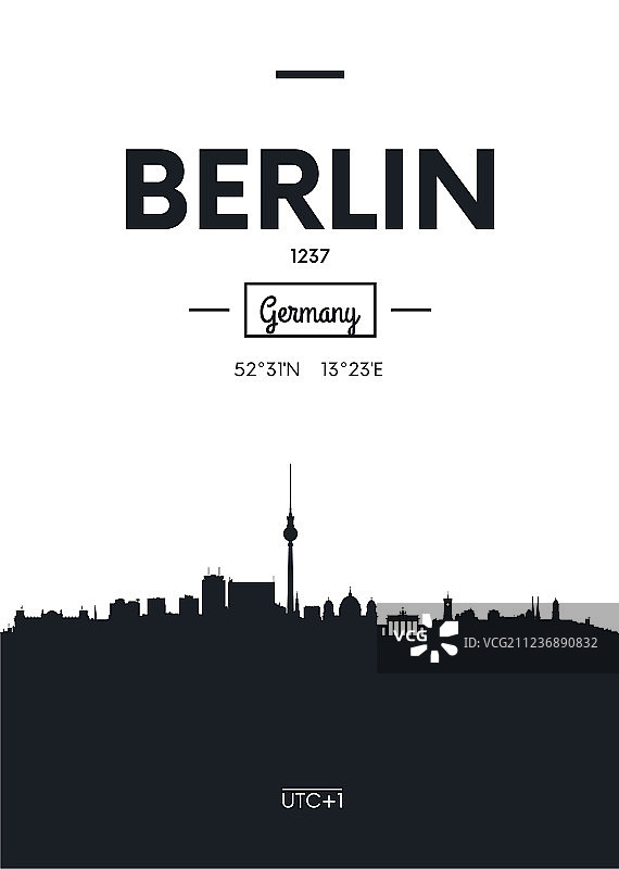 柏林城市天际线海报图片素材