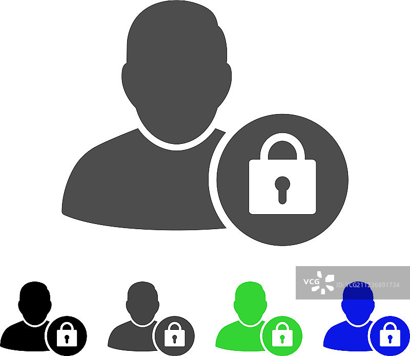 锁定的用户扁平图标图片素材