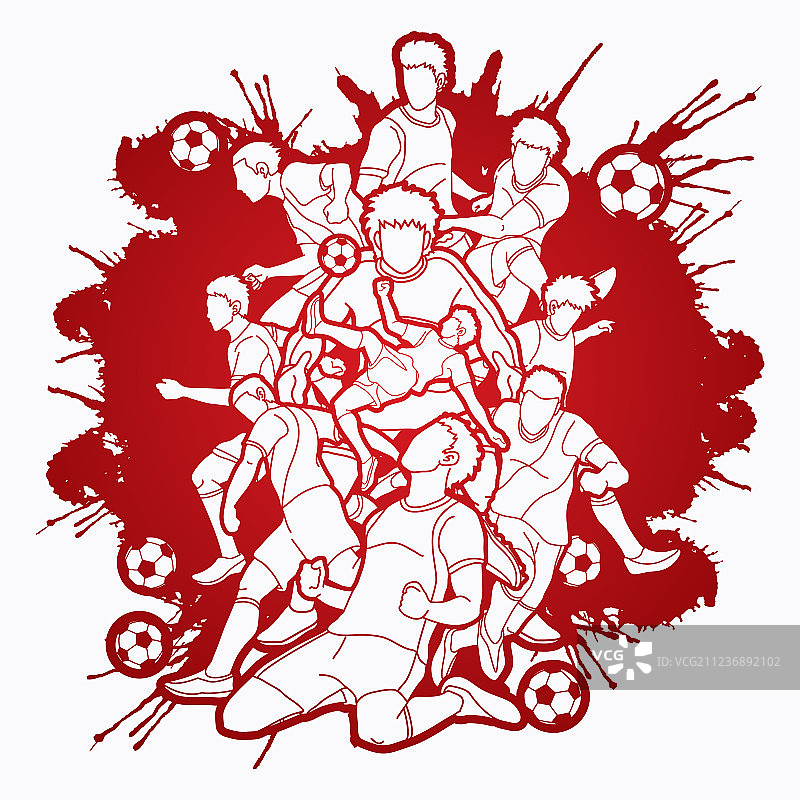 足球运动员团队阵容图片素材