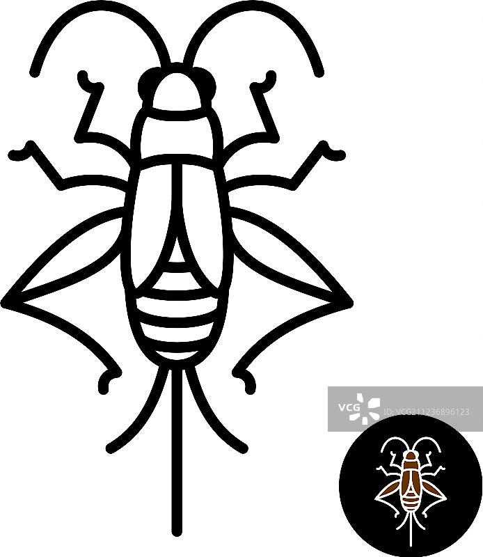 蟋蟀风格化标志图片素材