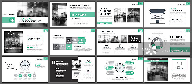 绿色演示幻灯片模板图片素材