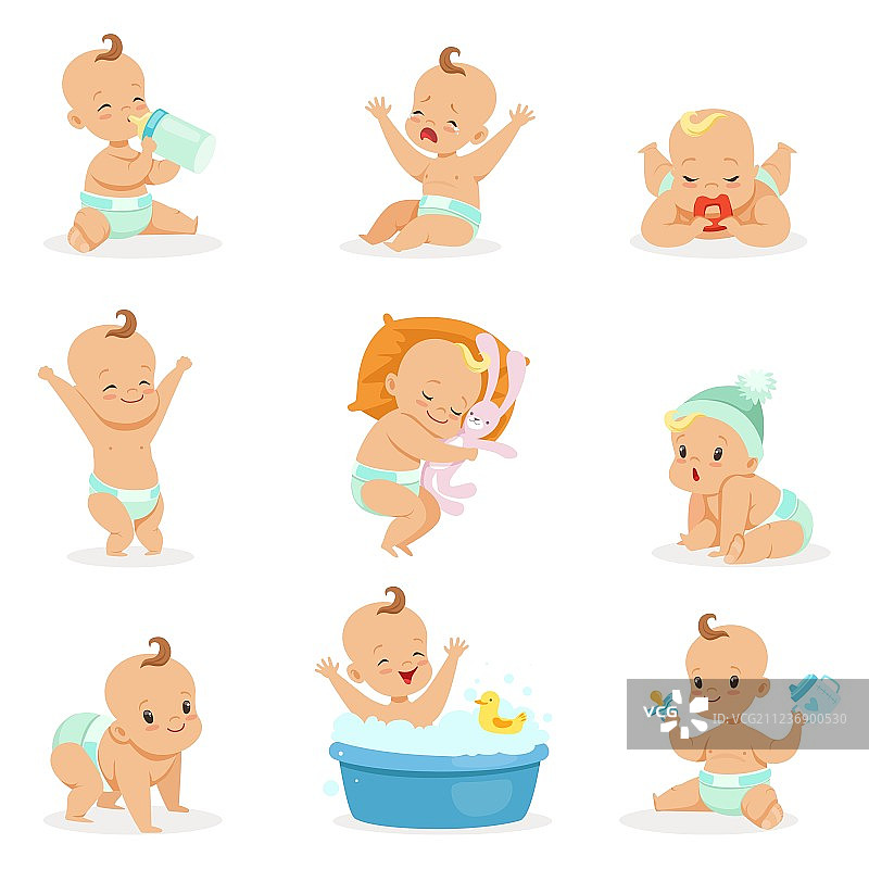 可爱的快乐宝宝及其日常生活系列图片素材
