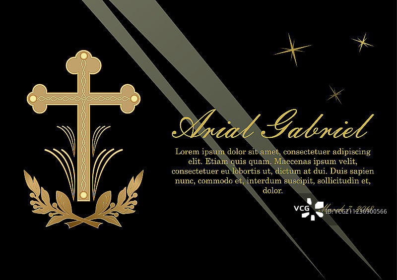 奢华设计的葬礼公告图片素材