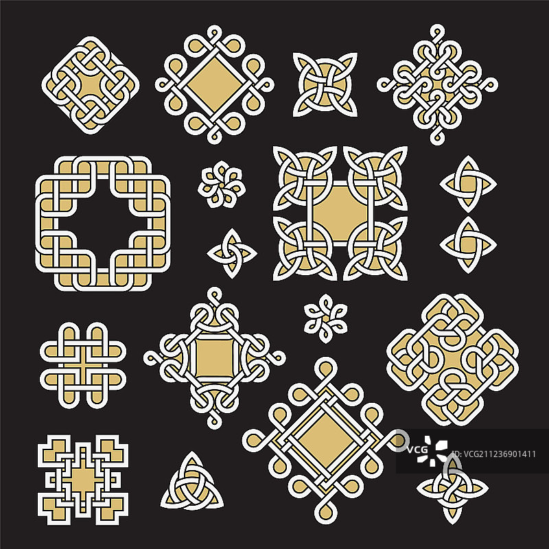 中国风凯尔特无尽结图案图片素材