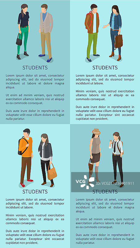带有成年男女的学生海报集图片素材