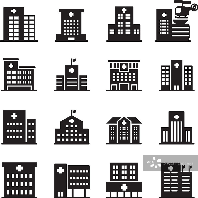 医院图标剪影图片素材