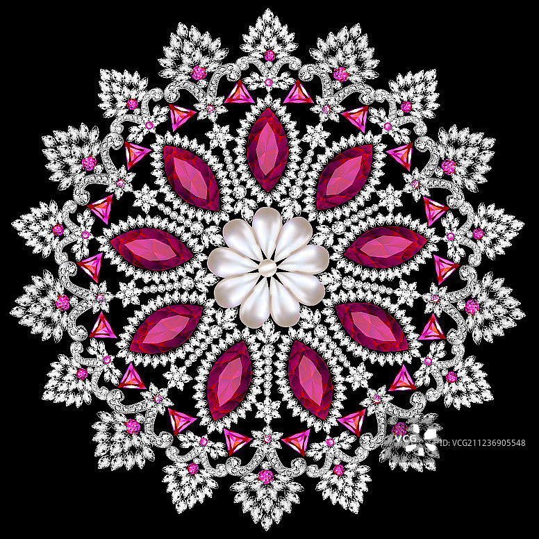 曼陀罗胸针珠宝设计部落元素图片素材