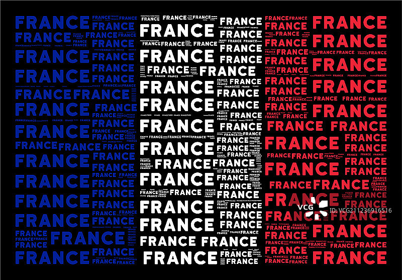 法国国旗和文字马赛克图片素材