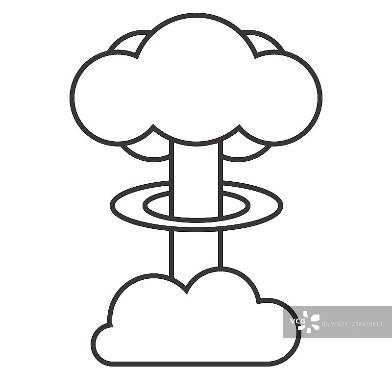白色背景上的原子弹轮廓设计图片素材