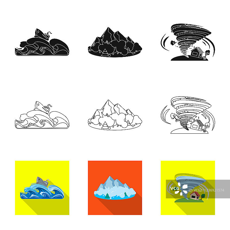 自然灾害标志合集设计图片素材