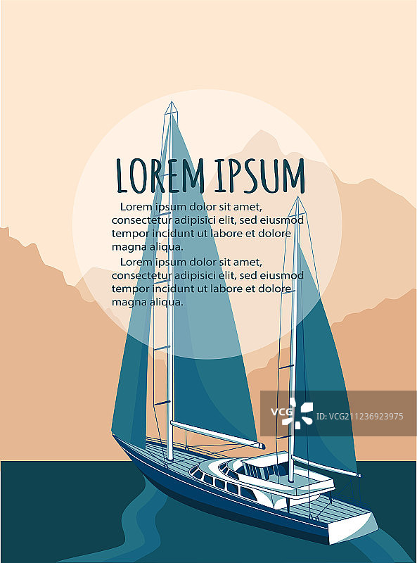 帆船游艇俱乐部宣传单设计图片素材