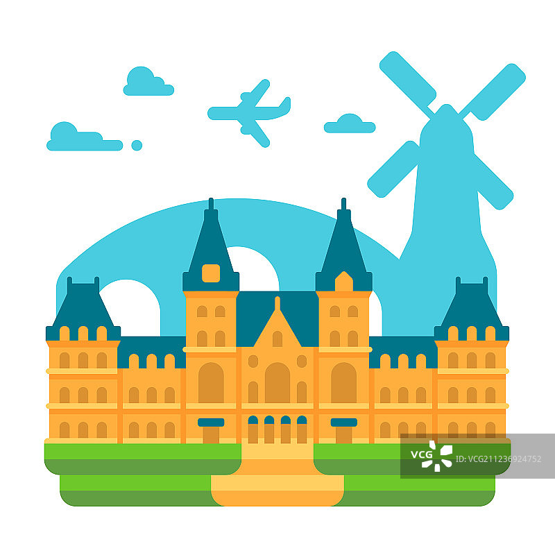 阿姆斯特丹国立博物馆2.5D设计图片素材