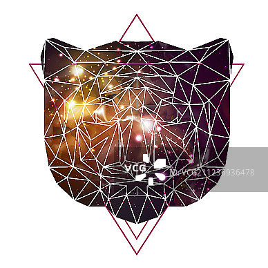 抽象多边形三角形动物老虎图片素材