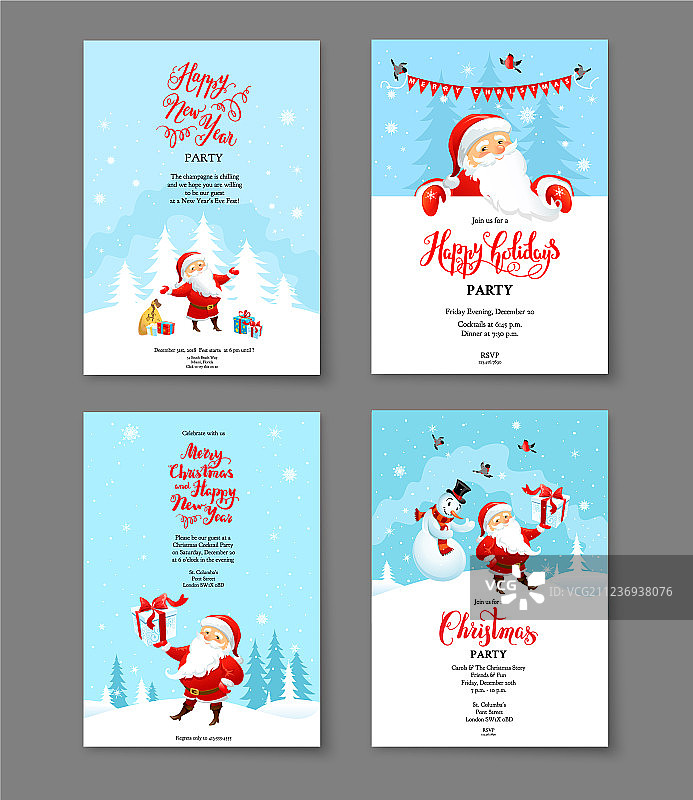 圣诞节日冬季贺卡图片素材