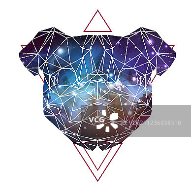 抽象多边形三角形动物哈巴狗图片素材