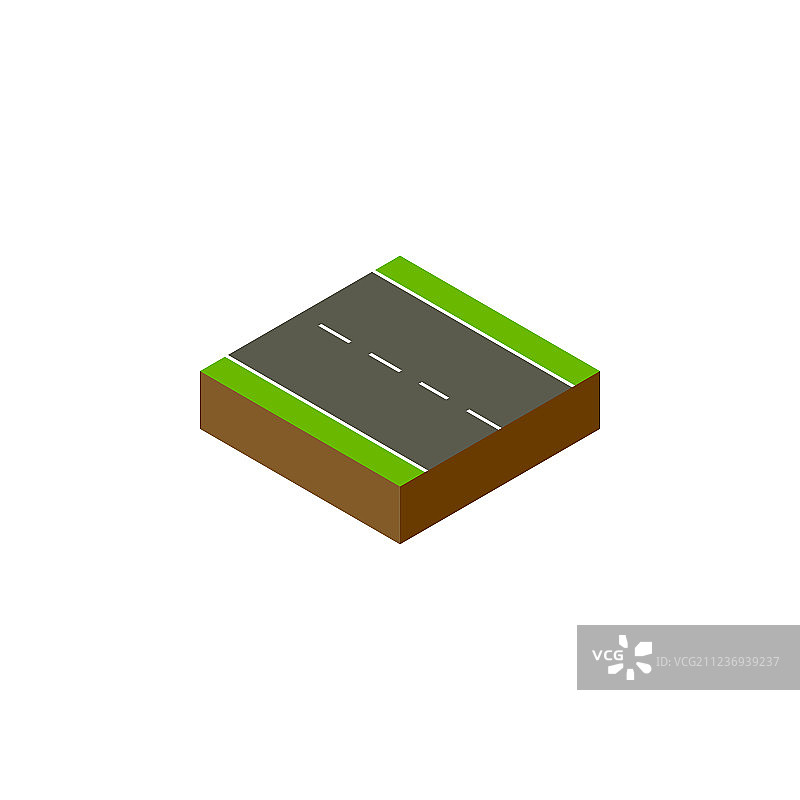 2.5D单车道车道图片素材