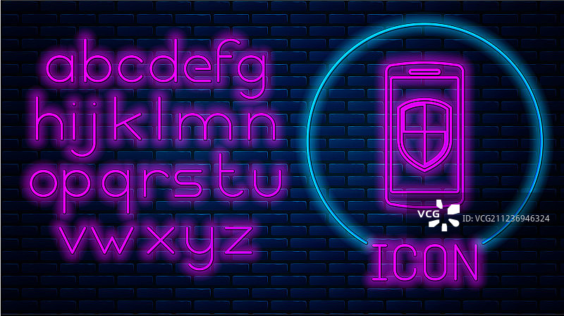 发光霓虹灯智能手机图片素材