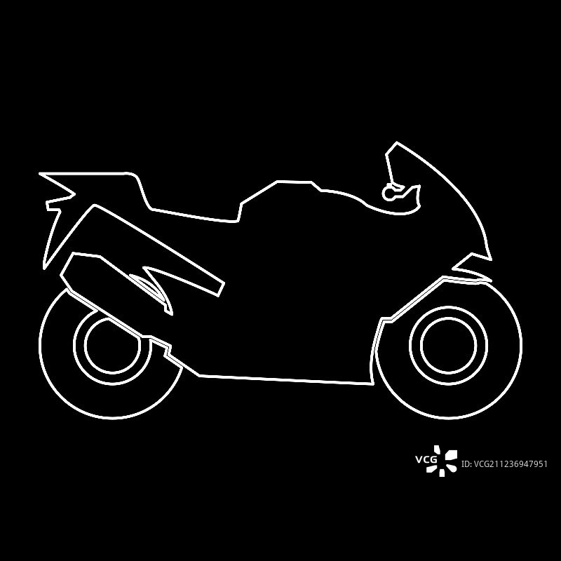摩托车白色路径图标图片素材