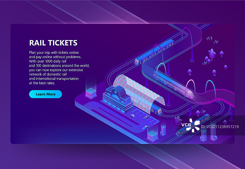 带有火车的2.5D火车站图片素材