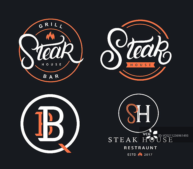 牛排餐厅标志合集图片素材