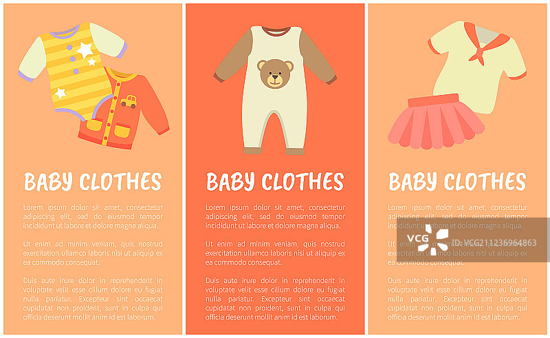 婴儿服装三张banner图片素材