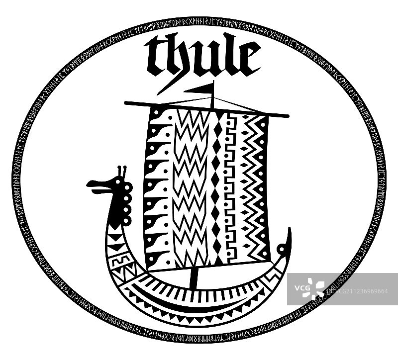 维京船的古老斯堪的纳维亚图像图片素材