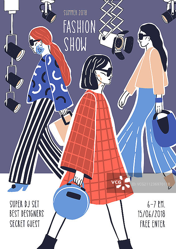 时尚秀创意宣传单或海报模板图片素材