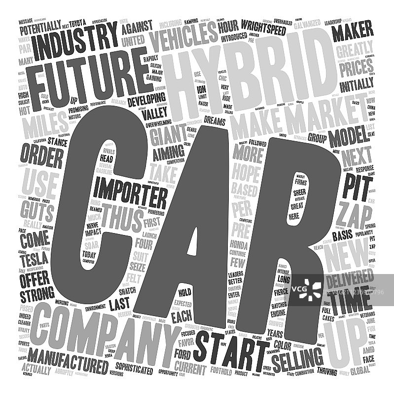 未来混合动力汽车文字云背景图片素材