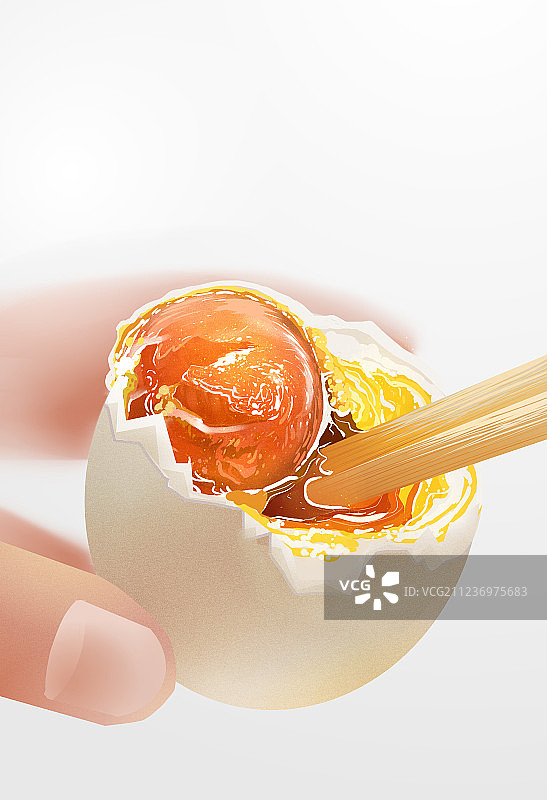 手绘咸鸭蛋插画图片素材