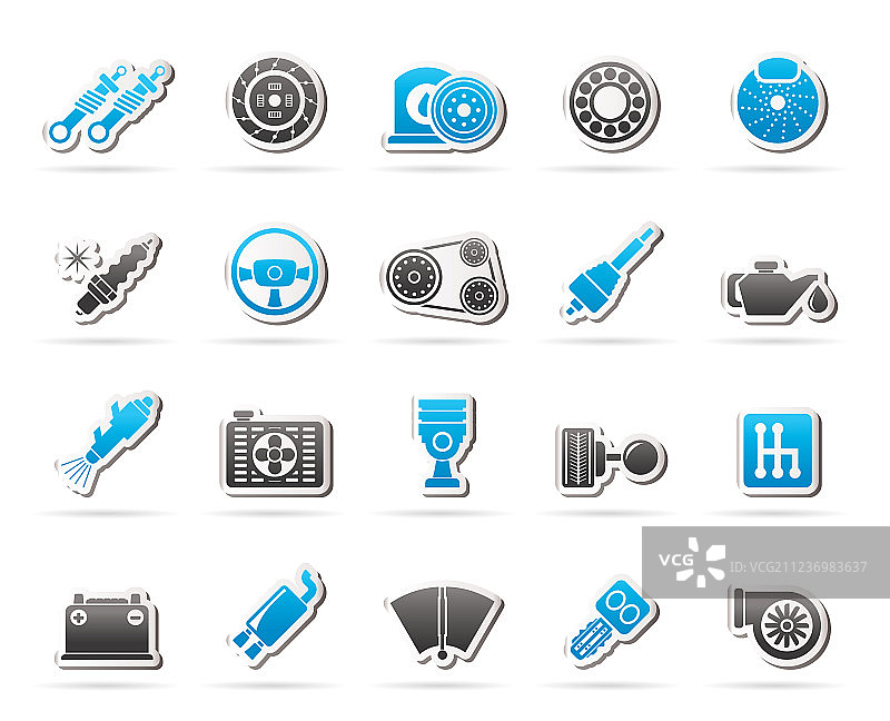 各种汽车零件和服务图标图片素材