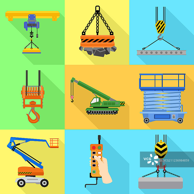 港口起重机图标扁平风格图片素材